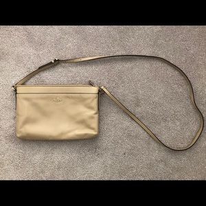 Coach tan cross body purse